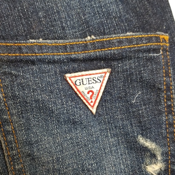 VTG Guess High Waist Distressed Denim Jean Short - Picture 4 of 5